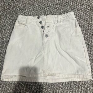 J Galt White Jean Skirt